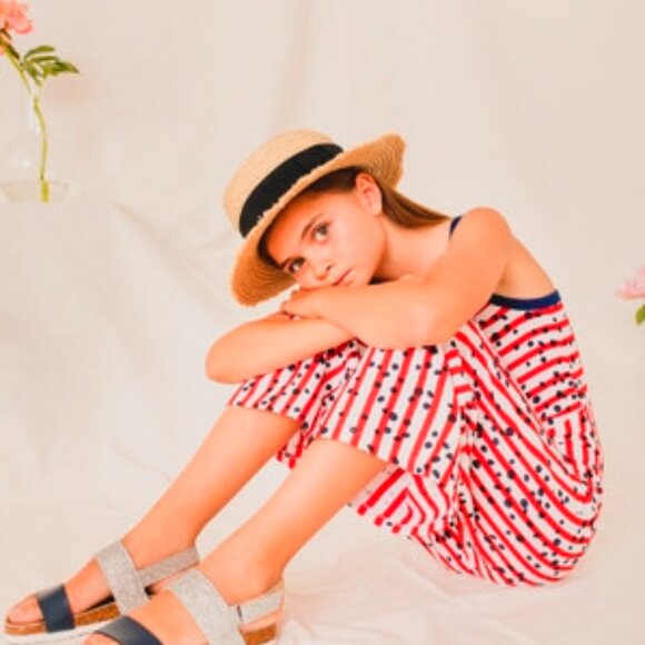 Vibrant Red and Blue Striped Jumpsuit - Picture 4 of 4